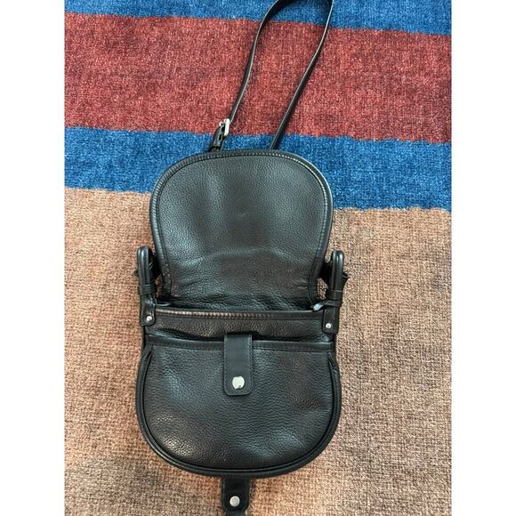 Michael Kors Jamie Black Leather Saddle Crossbody Bag - Picture 6 of 10